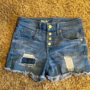 Mossimo jeans shorts button fly size 0 high rise short